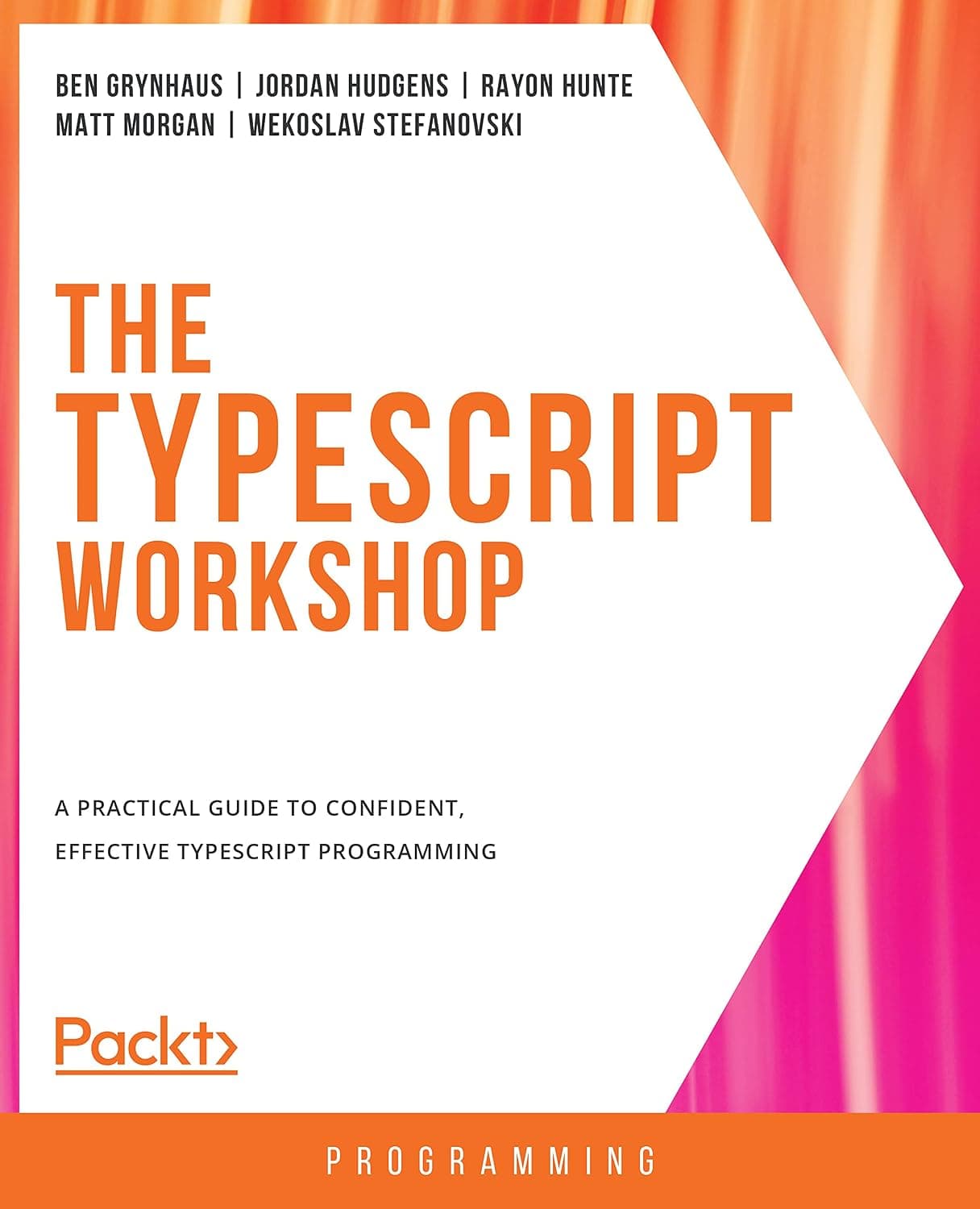 The TypeScript Workshop, co-authored by Jordan Hudgens, with full author credits visible on the cover