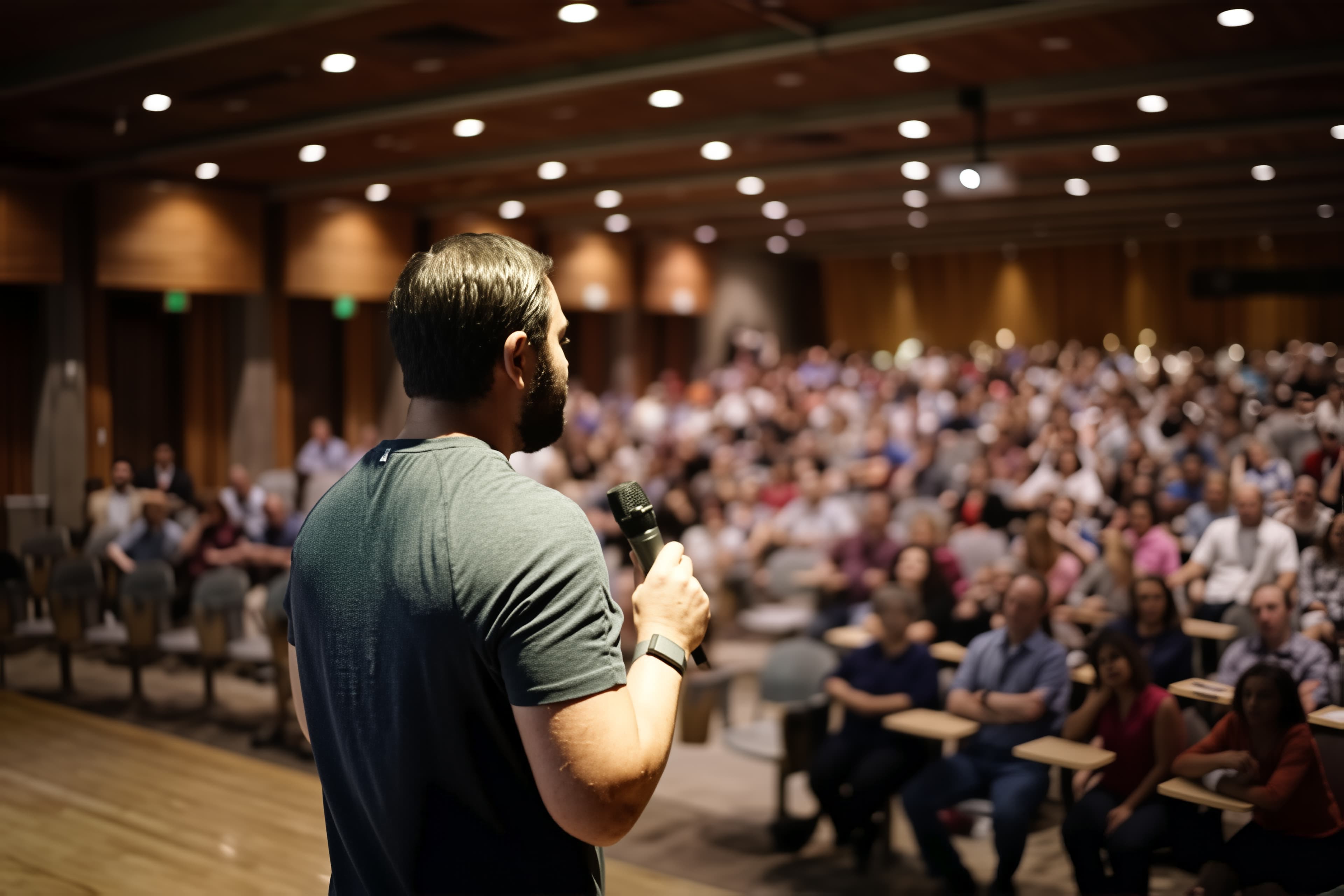 Jordan addressing an auditorium of attendees at the Utah Code for Success keynote